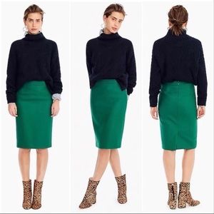 J Crew Vintage No. 2 Pencil skirt Emerald Green size 6